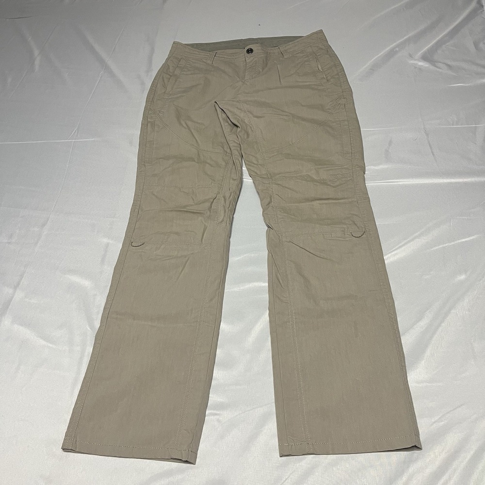 Kuhl Spire Roll Up Pants Women's 8 Beige Drawstring Hiking Cargo Outdoor